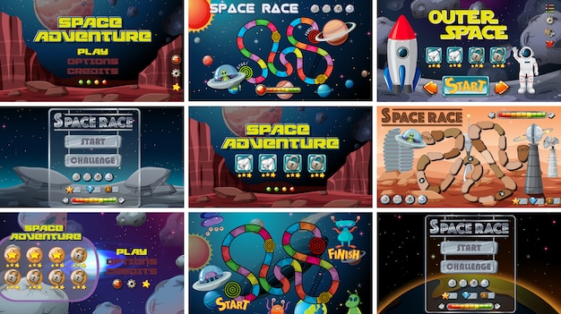 Conjunto de juegos espaciales
