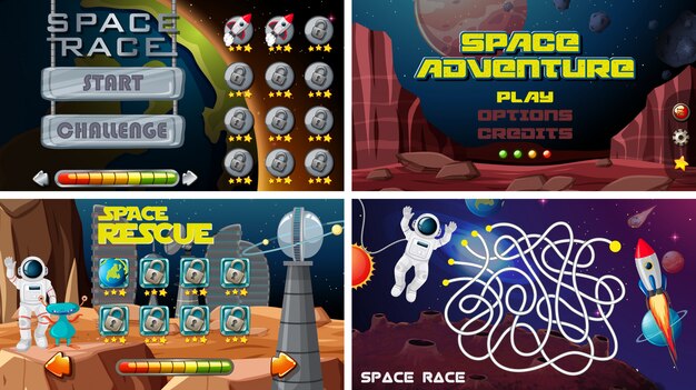Conjunto de juegos espaciales