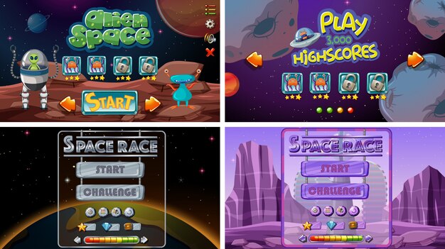 Conjunto de juegos espaciales