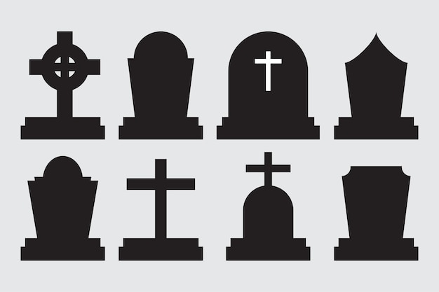 conjunto de lápidas para elementos de diseño de Halloween