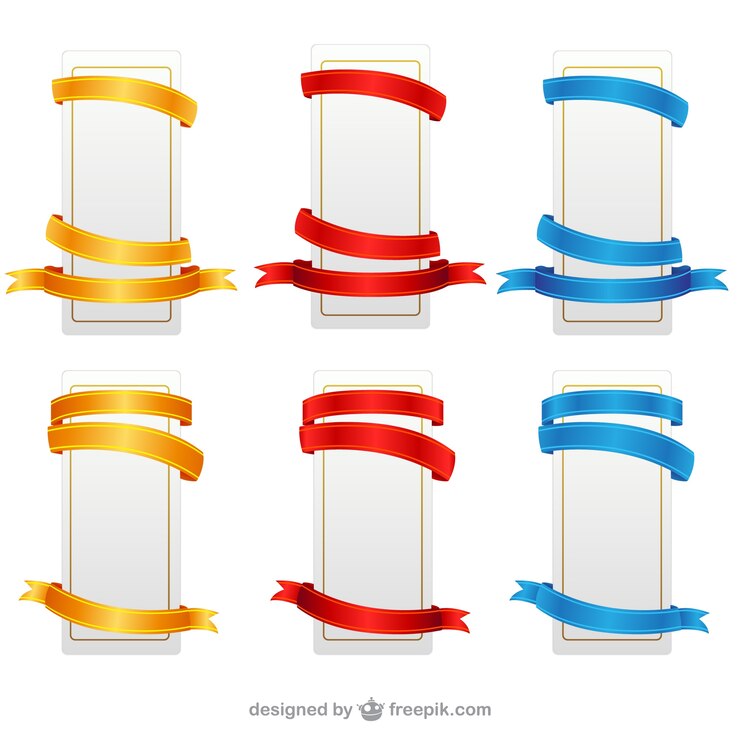 Vector gratuito conjunto de lazos de colores