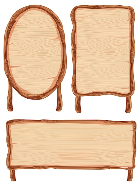 conjunto, de, letrero de madera, bandera