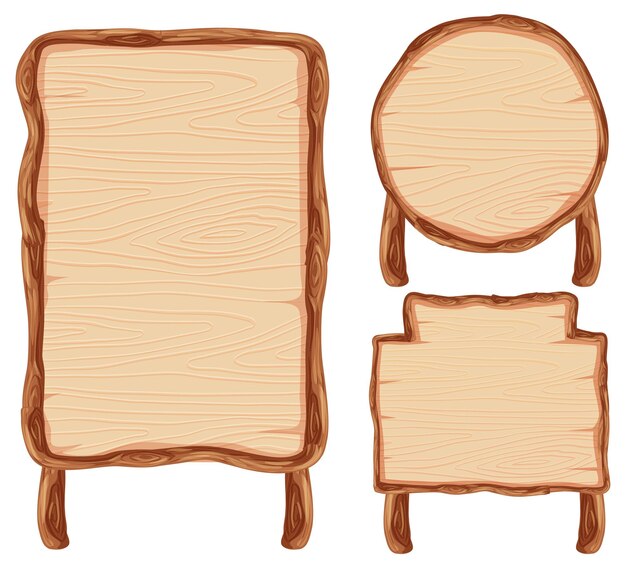 conjunto, de, letrero de madera, bandera