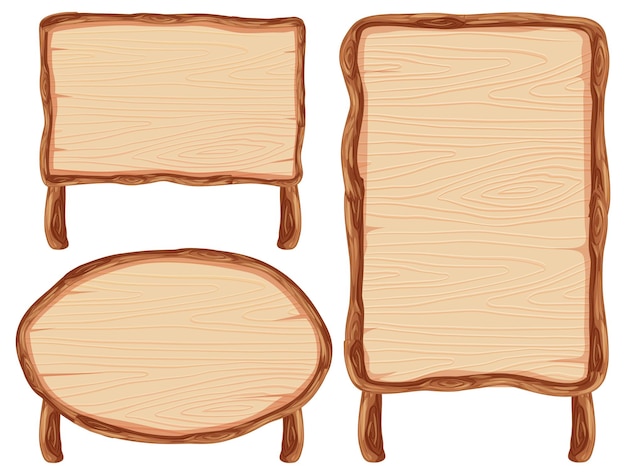 conjunto, de, letrero de madera, bandera