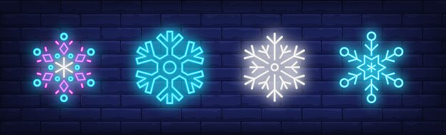 Conjunto de letreros de nevadas