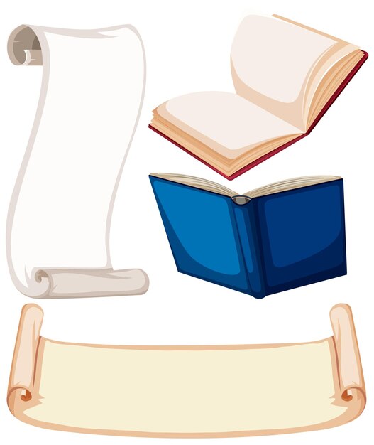 Conjunto de libro y papel.