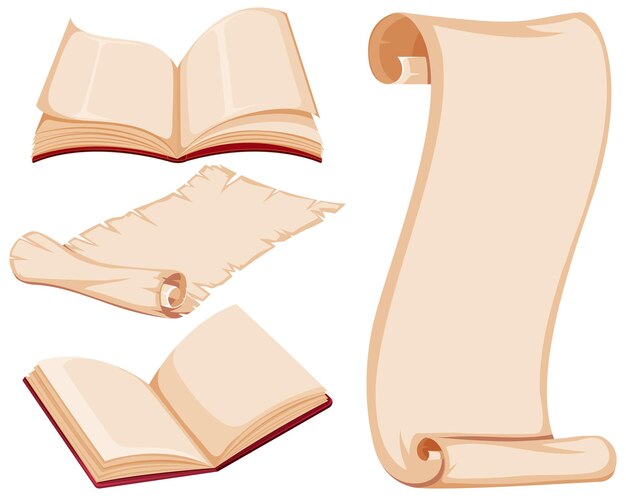 Conjunto de libro y papel.