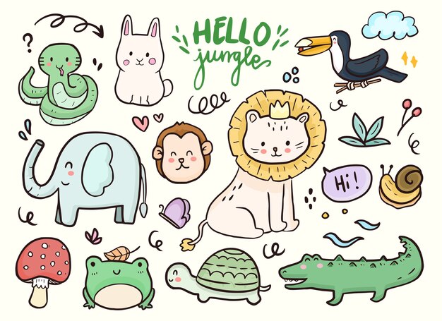 Lindo Dibujo Animado De Cocodrilo Vector Premium