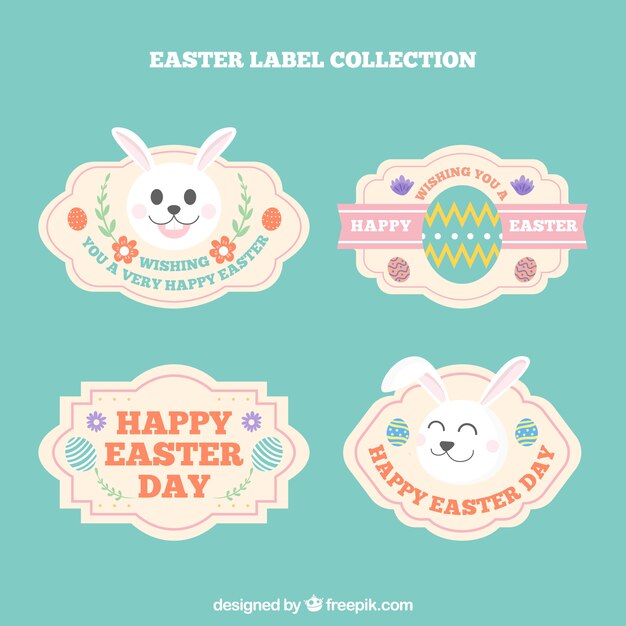 Conjunto lindo de etiquetas de pascua