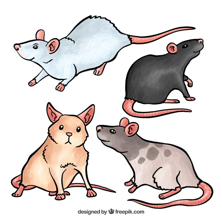 Vector gratuito conjunto de lindos ratones