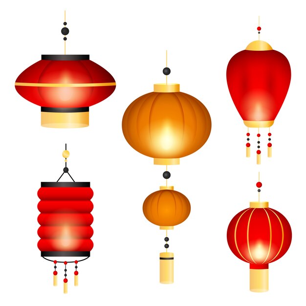 Conjunto de linternas chinas