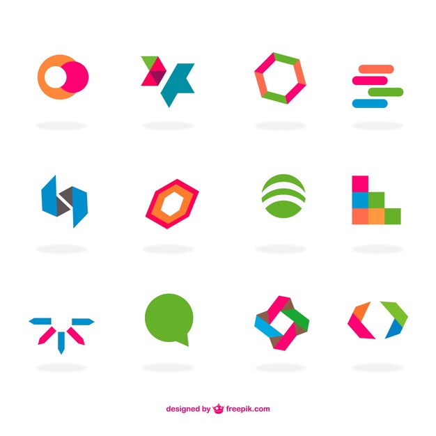 Conjunto de logos planos