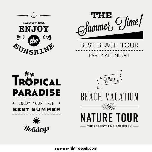 Vector gratuito conjunto de logos de verano