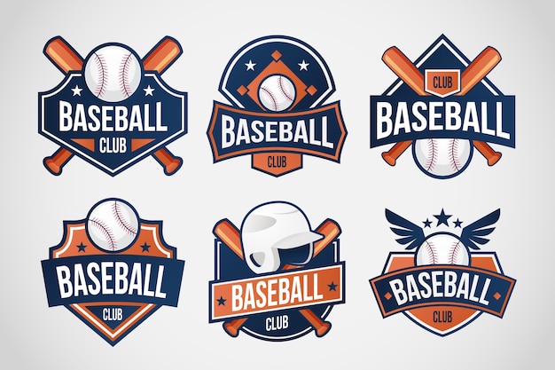 conjunto de logotipo de béisbol degradado