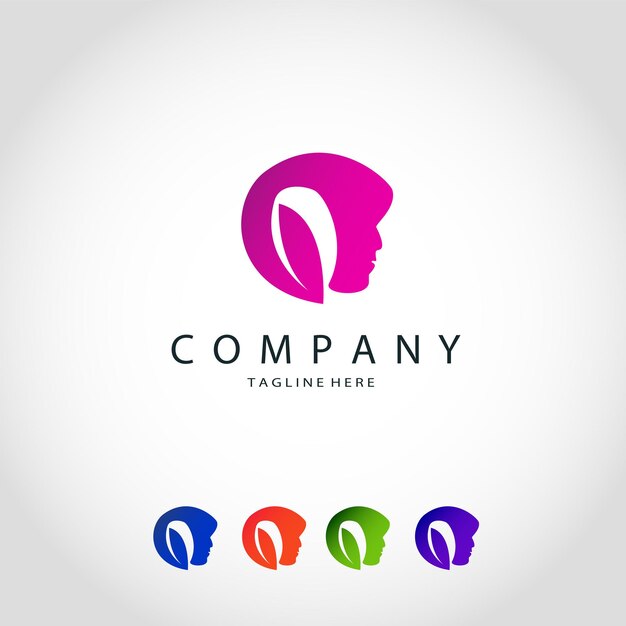Conjunto de logotipo de belleza de lujo de colección.