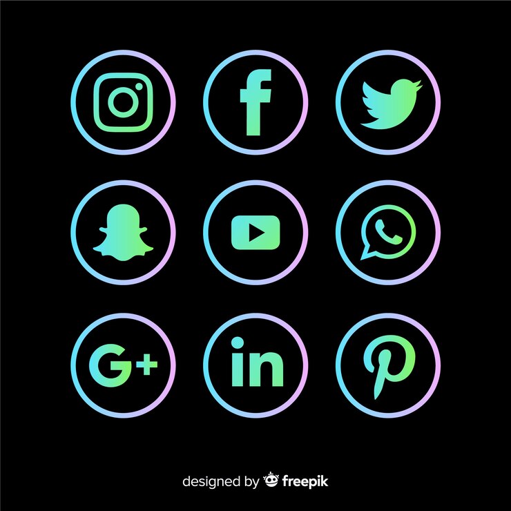 Vector gratuito conjunto de logotipo degradado de redes sociales