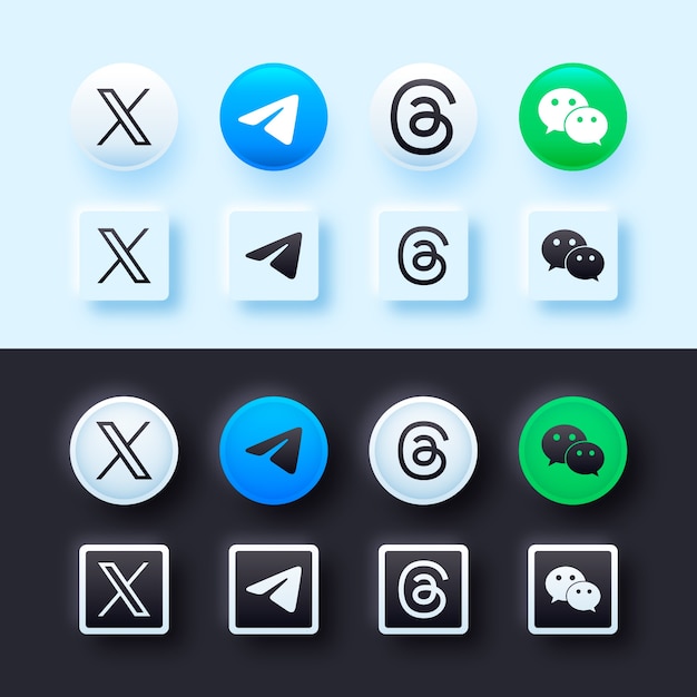 Conjunto de logotipo degradado de redes sociales