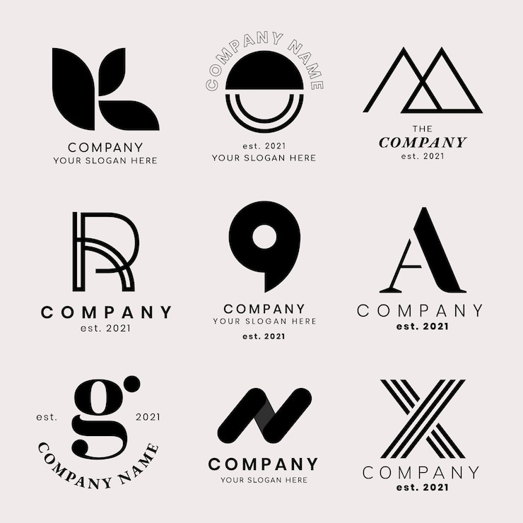 Conjunto de logotipo de empresa clásica profesional