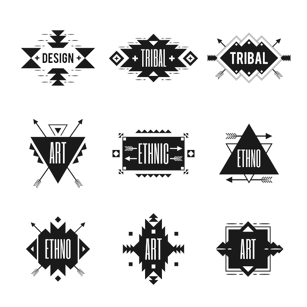 Vector gratuito conjunto de logotipo étnico