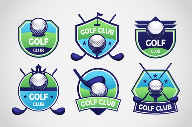 conjunto de logotipo de golf degradado