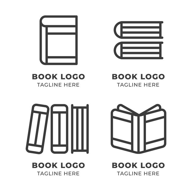 Conjunto de logotipo de libro moderno