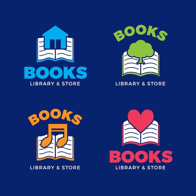 Conjunto de logotipo de libro