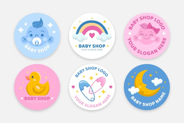 Conjunto de logotipos de bebés lindos