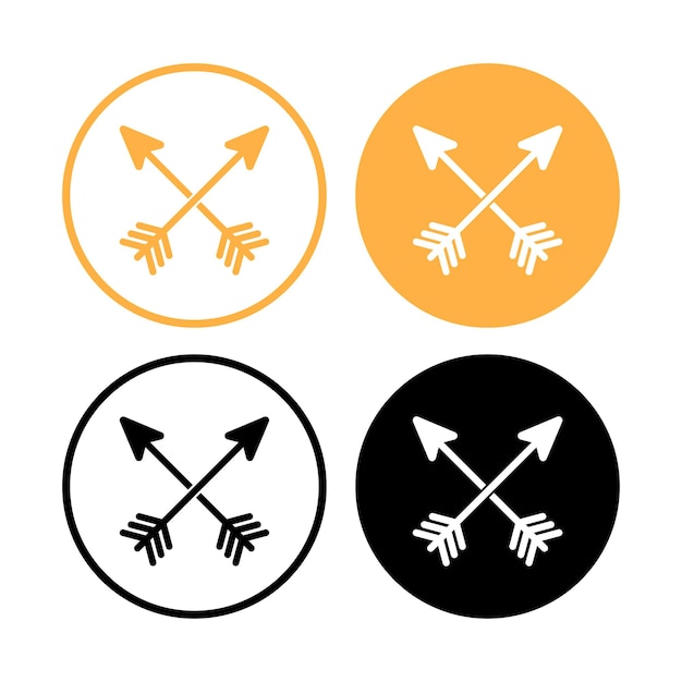 Conjunto de logotipos de círculos de flechas cruzadas