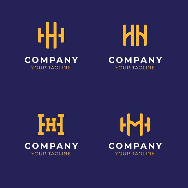 Conjunto de logotipos de diseño plano y monograma