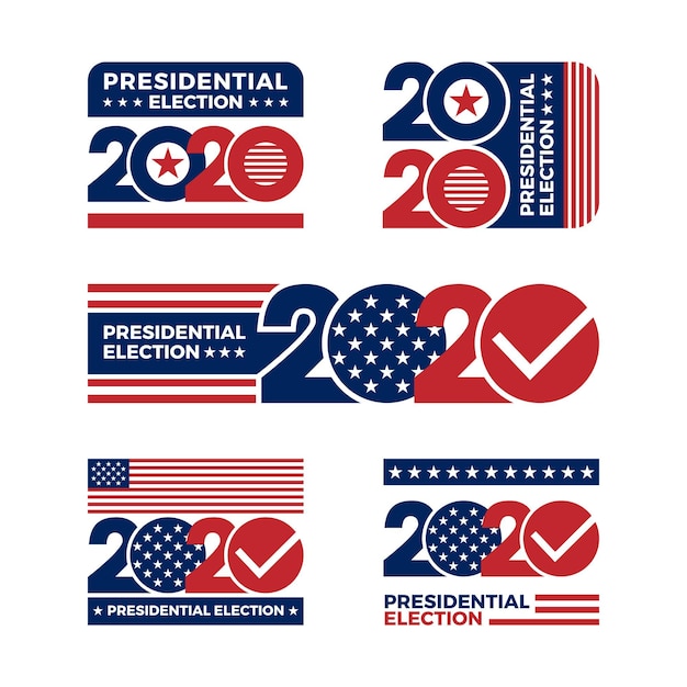 Conjunto de logotipos de elecciones presidenciales de EE. UU. 2020