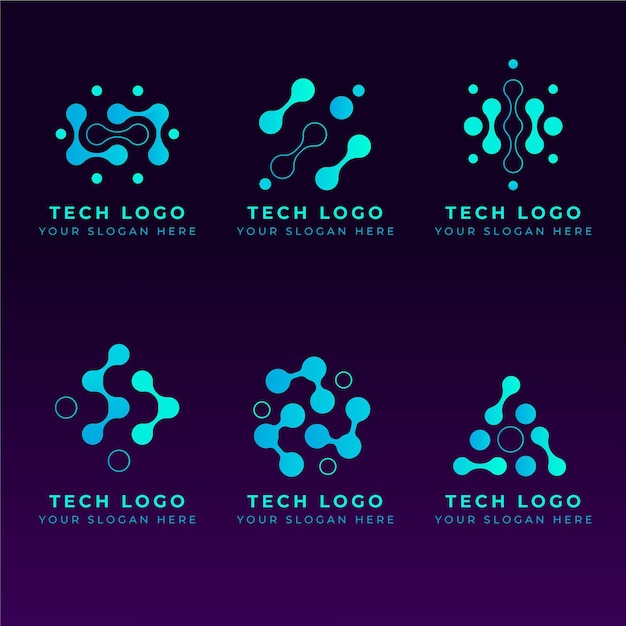 Conjunto de logotipos de electrónica plana