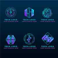 Vector gratuito conjunto de logotipos de electrónica plana