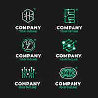 Vector gratuito conjunto de logotipos de electrónica plana