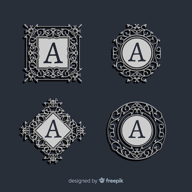 Conjunto de logotipos ornamentales vintage