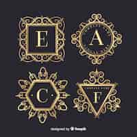 Vector gratuito conjunto de logotipos ornamentales vintage