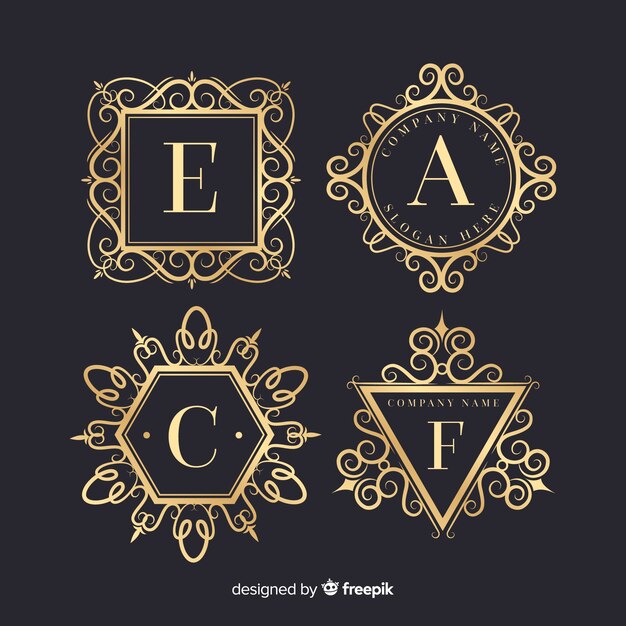 Conjunto de logotipos ornamentales vintage