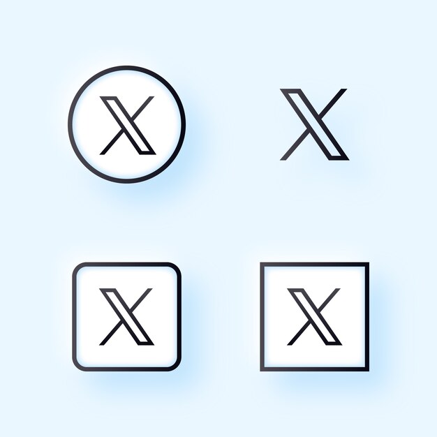 Conjunto de logotipos de Twitter con gradiente