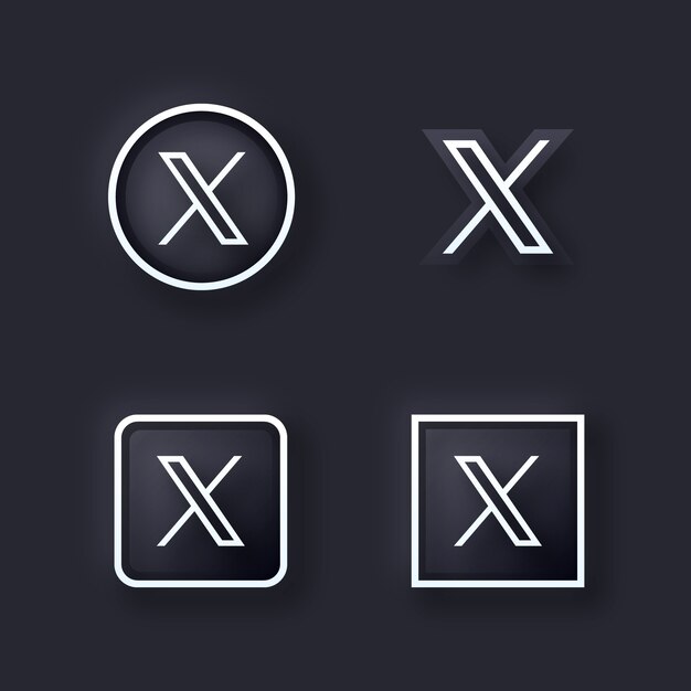 Conjunto de logotipos de Twitter con gradiente