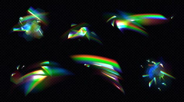 Conjunto de luces de cristal arco iris