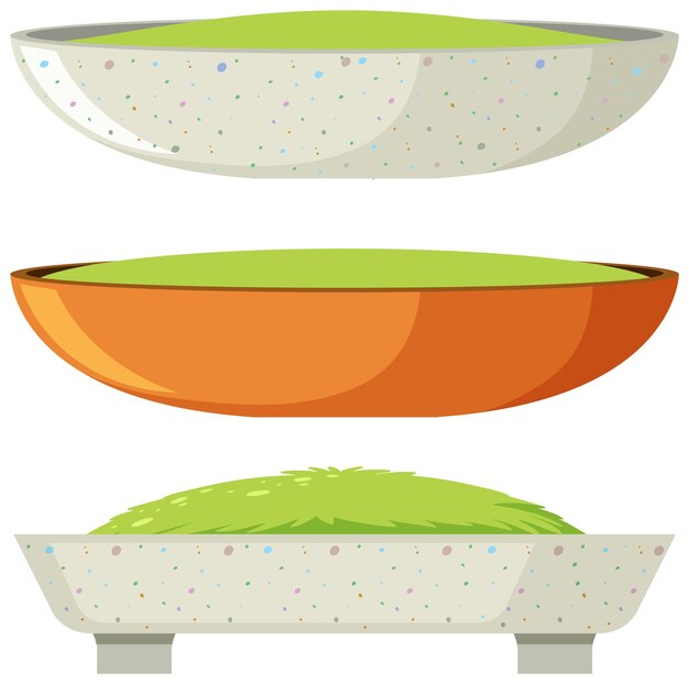 Conjunto de maceta aislado