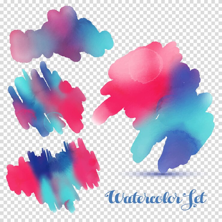 Vector gratuito conjunto de manchas brillantes de la acuarela