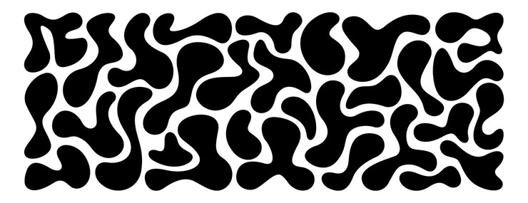 Vector gratuito conjunto de manchas negras irregulares líquido aleatorio forma de gota desigual manchas amorfas manchas asimétricas