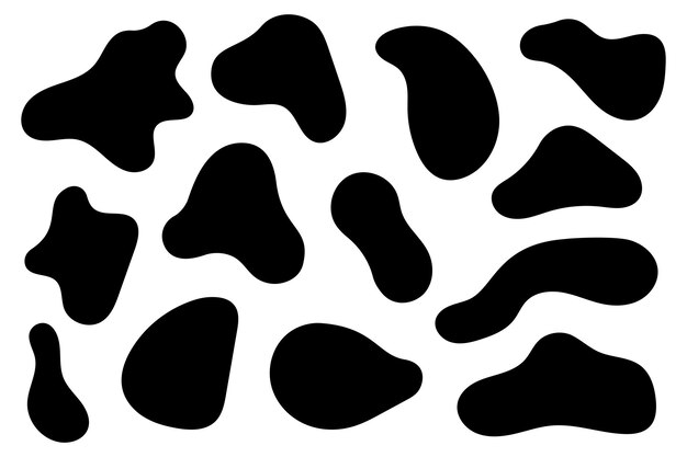 Conjunto de manchas negras planas