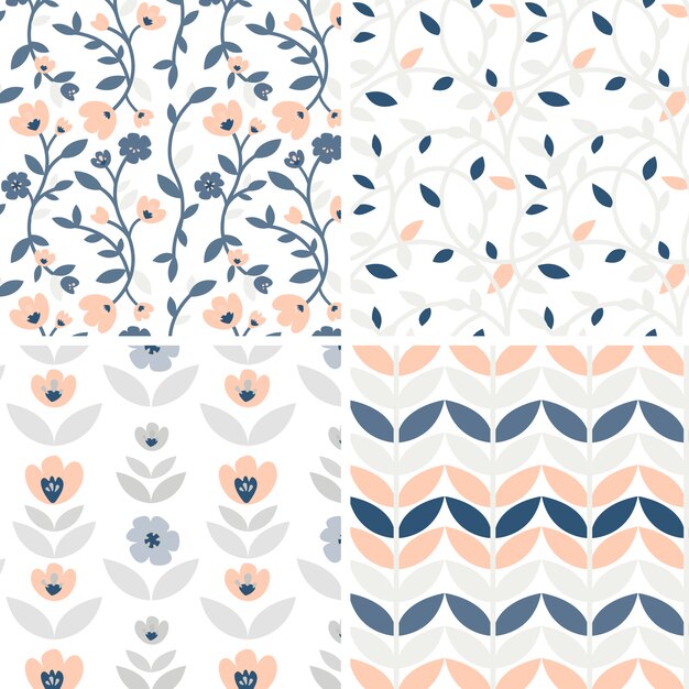 Conjunto de mano dibujado rosas y plantas ilustración