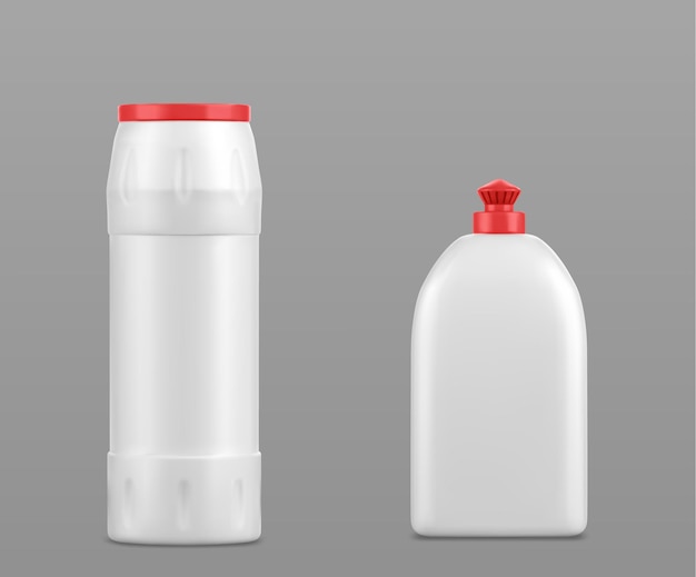 Conjunto de maquetas de botellas de detergente para limpieza