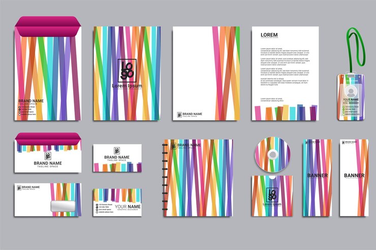 Vector gratuito conjunto de maquetas de identidad de marca corporativa de papelería