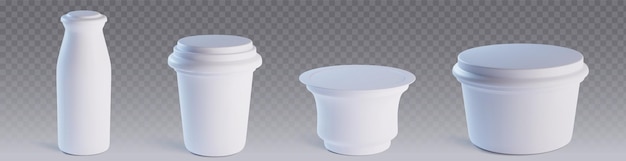 Conjunto de maquetes de envases de yogur de plástico Contenedor de alimentos