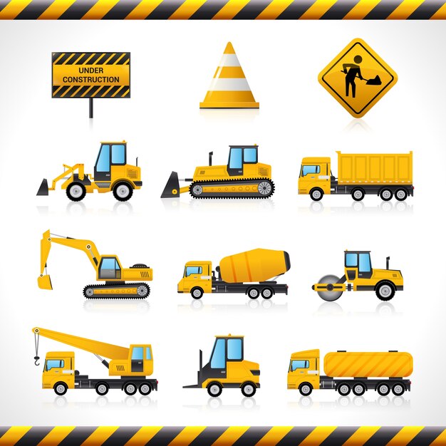 Conjunto de máquinas de construcción