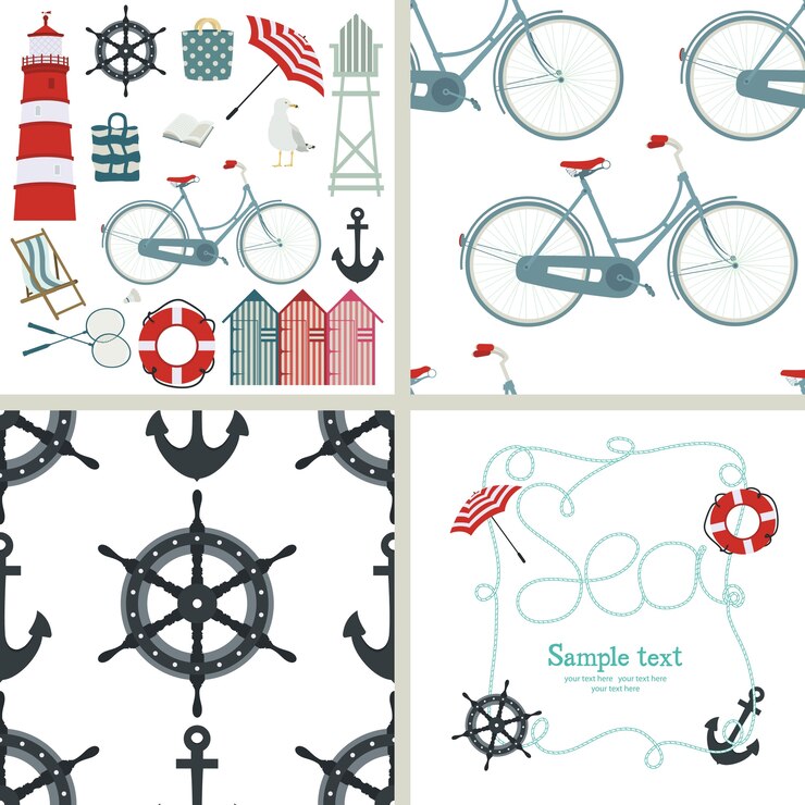 Vector gratuito conjunto de mar