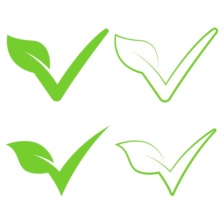 Vector gratuito conjunto de marcas de verificación de cuatro hojas